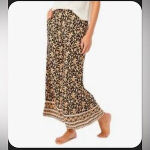 Rip Curl Wide Leg Floral Boho Beach Pants Bohemian Vacation Size XL Resort-wear